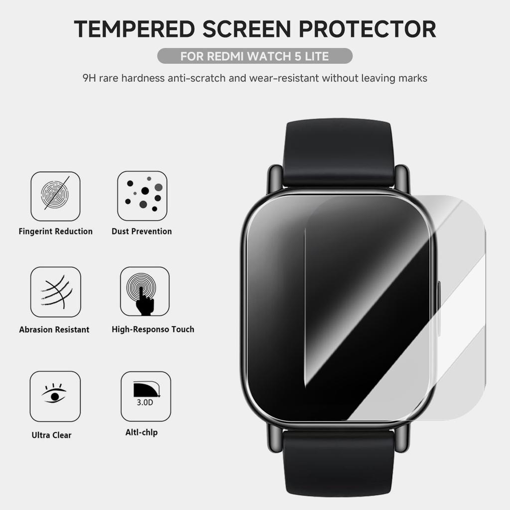 9H Premium Tempered Glass for Xiaomi Redmi Watch 5 Lite / Active Smart Watch Clear HD Glass Screen Protector Film Accessories