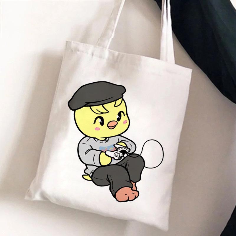 Plátěná kabelka se potiskem Skzoo od Stray Kids - Dámská ležérní taška přes rameno 03