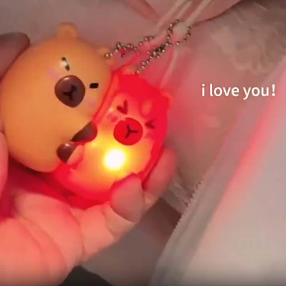 2pcs/set Cute Couple Pendants Plastic Bag Charm Funny Cartoon Animal Key Ring Boys