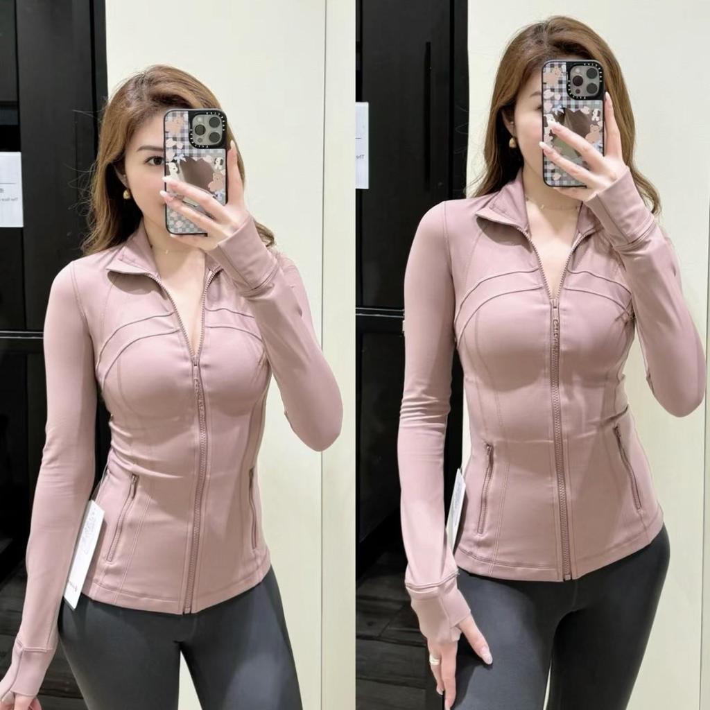 Женская куртка для йоги с воротником-стойкой, новая версия - нейлон-спандекс, двусторонняя молния, спортивный топ