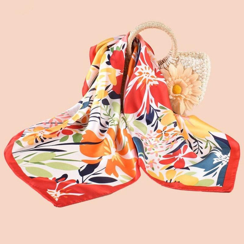 Women Silk Scarf Summer Hair Scarf Silk Satin Neckerchief Female Hair Ties Headband Hair Ornament Woman Bandana Bag Scarves