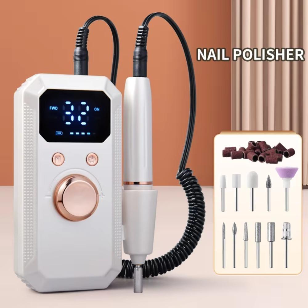 Rechargeable Electric Nail Polishing Grinder 32 Speeds Nail Grinder Electric Nail File  Nail Tools белый