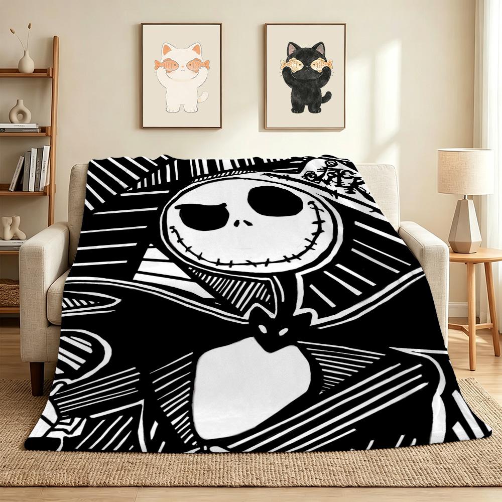 Nightmare Before Christmas Flannel Blanket Throw Blanket Soft Warm Sofa Bed Camping Home Decor Unique Christmas Gift C9211573