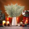24-Pack Artificial Pine Needle Branches -Faux Green Cedar Sprigs for DIY Garlands, Home Garden Decor