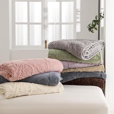 Winter Samt Taft Schmetterling Blume Decke: Doppelseitig verdicktes 3D-Jacquard, multifunktional für Nickerchen, Klimaanlage und als Bettlaken.