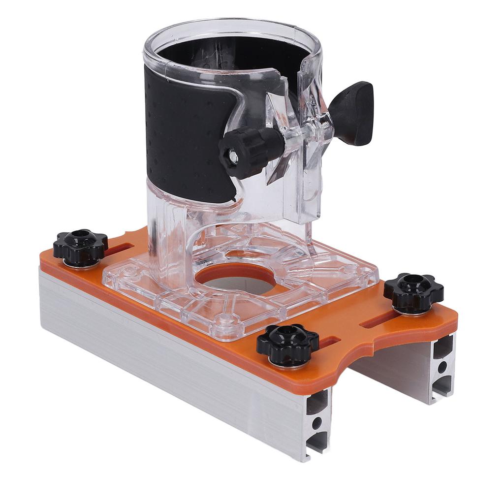 Woodworking Router Base with Transparent Cover Milling Cutter Slotting Bracket Wood Trimmer