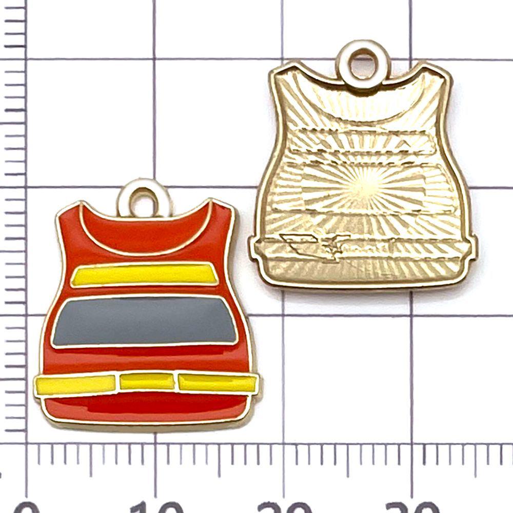 10-Color Enamel Fire Truck & Flame Pendant Charms for DIY Jewelry