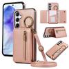 Leather Crossbody Phone Case for Samsung S24 S25 S26 Ultra S23 FE S22 S21 Plus A57 A37 A56 A36 A16 Wallet Cover with Card Holder