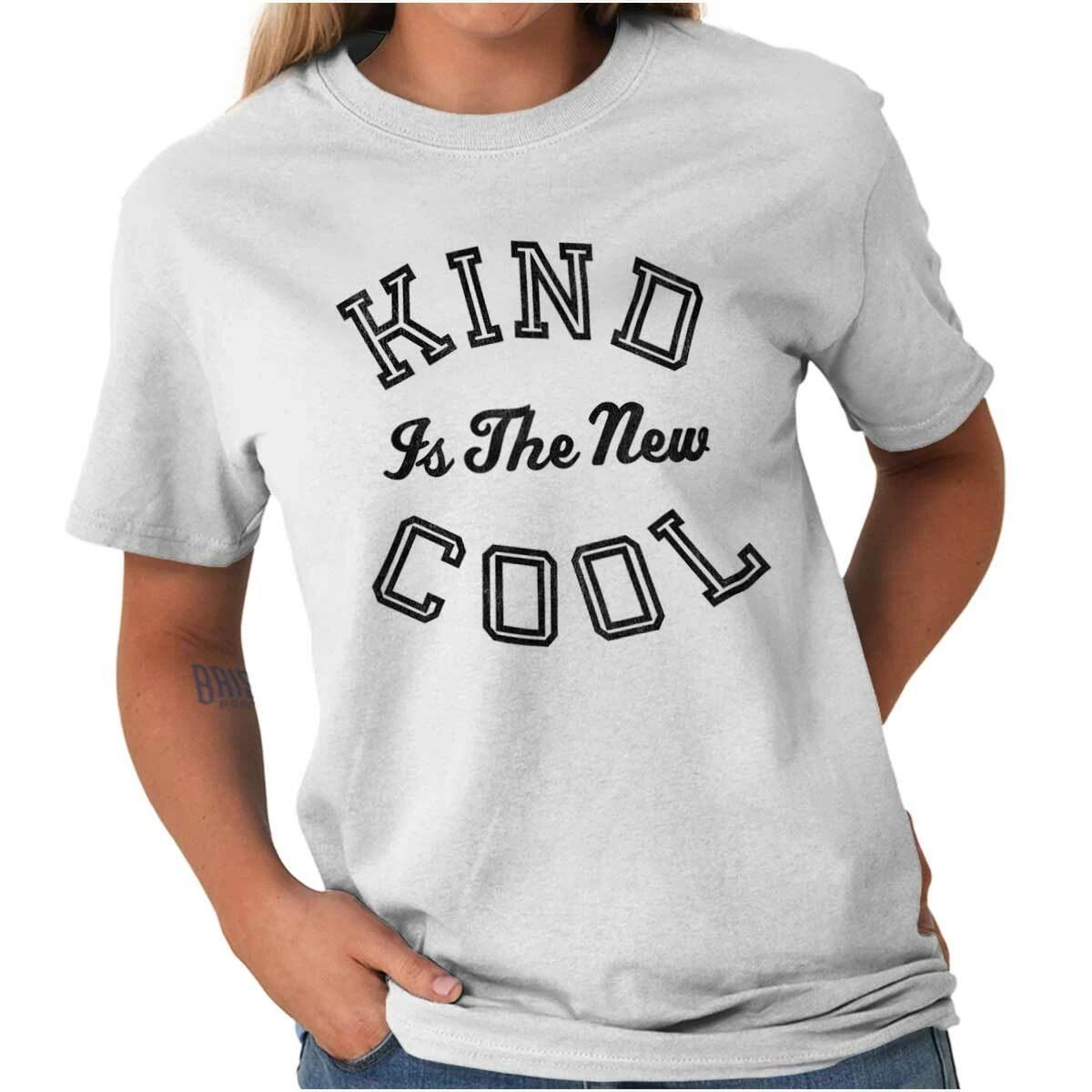Funny Happy Hipster Kind Is The New Cool Womens Graphic Crewneck T Shirt Tee M