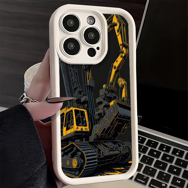 Phone Case for iPhone 17 Air 16E 15 16 Pro Max Excavating Machinery Cool Cover 14 Plus 13 12 Mini Soft Shell Silicone Fundas