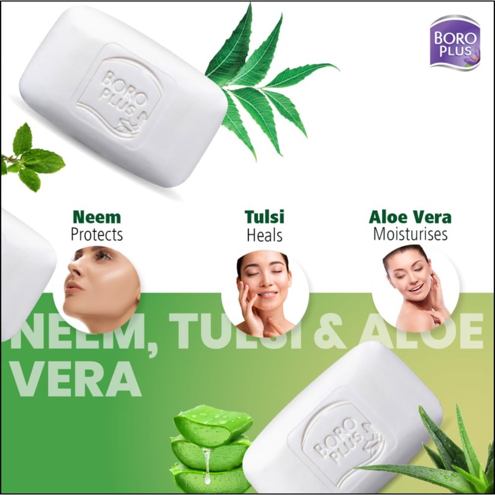 Boroplus Antiseptic Moisturising Bathing Soap With Aloe Vera Neem Tulsi 125G X 6 For Soft Smooth Skin