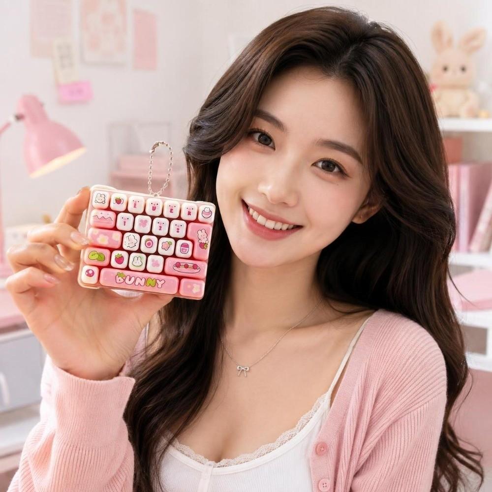 Creative Style Decompression Button Toy 26 Key Keyboard Keychain  Children Use