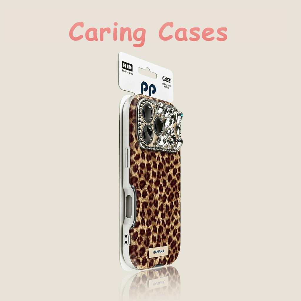 For iPhone 17 Pro Max Case Leather Texture Rhinestone New Anti-Drop Trendy Streetwear Personalized Case with iPhone 16 15 14 13