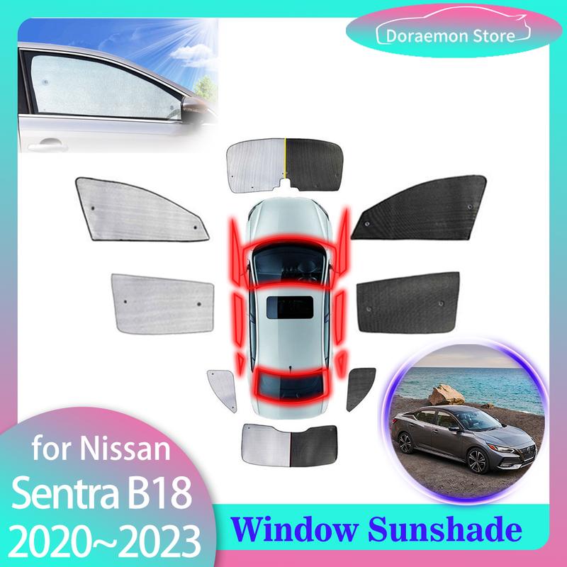 Full Covers Sunshades for Nissan Sentra B18 Mk8 ~ Front Sun Windshield Curtain Rear Side Window Visor Mat Car Accessorie