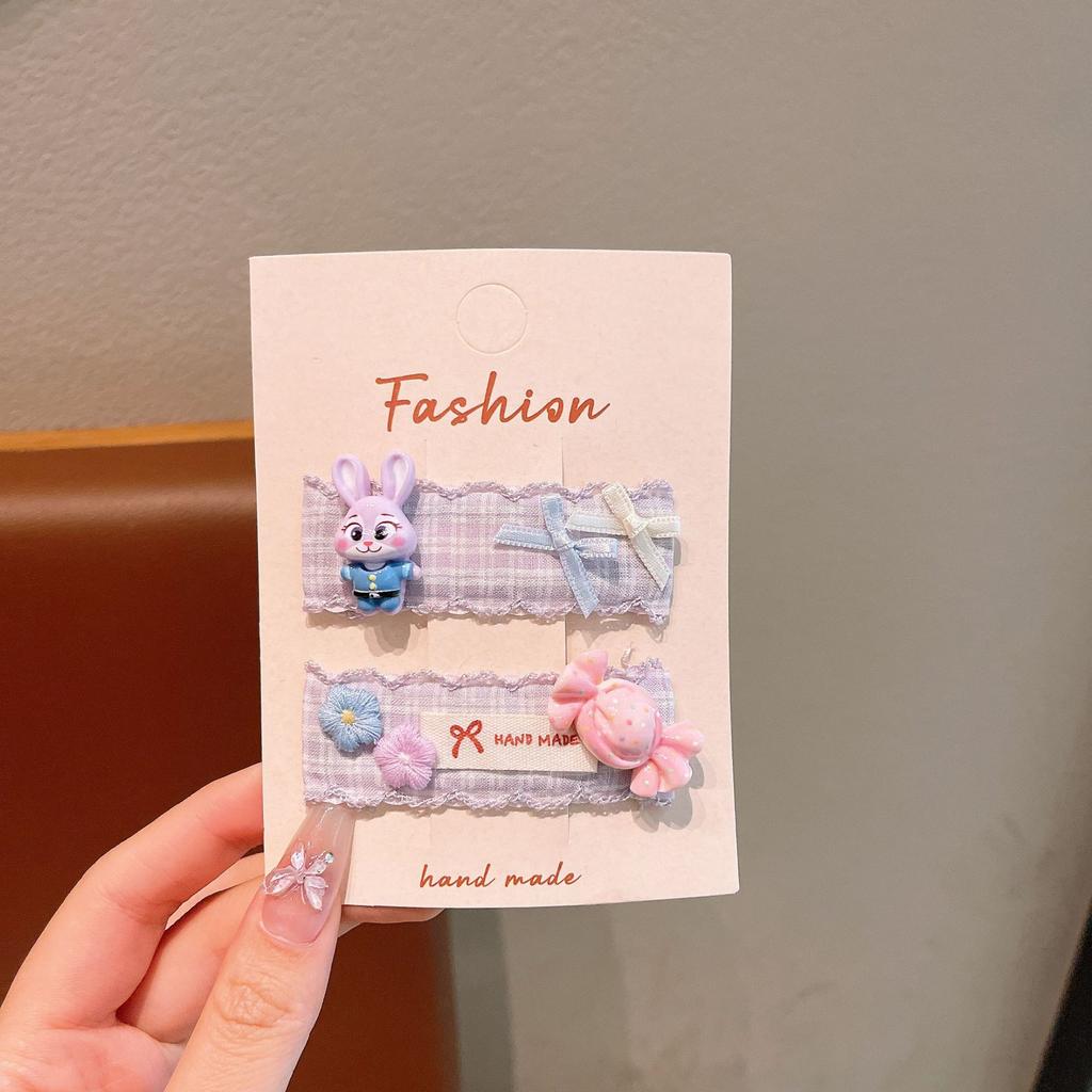Cute Cartoon Children'S Hairpin Sweet Girl Style Fabric Bb Clip Edge Clip Hair Accessories Student Versatile Models