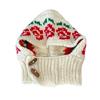Popular Rose Pattern Balaclava Hat for Female Flower Neck Scarf Hat Elegant Warm Crochet Hat Breathable Ear Flap Caps