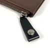 BVLGARI L-shaped zipper logo Clutch bag Leather Brown/Black