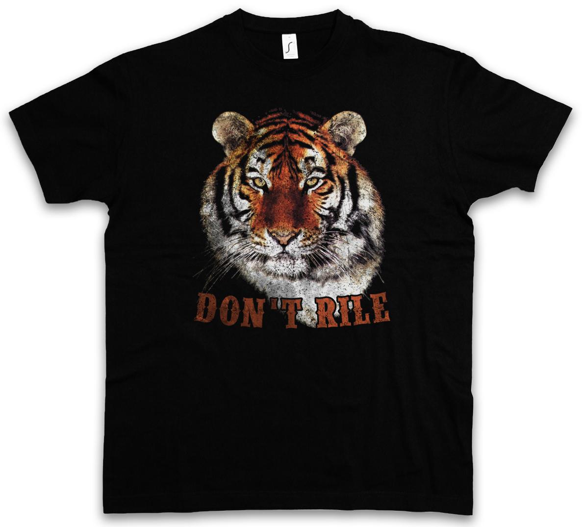 DON T RILE T-SHIRT Fur Tiger Head White Animal Wildlife Africa Welfare Cat M