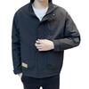 Internet celebrity new men's coat spring and autumn ruffian handsome stand-up collar tooling jacket handsome versatile 2025 sense top