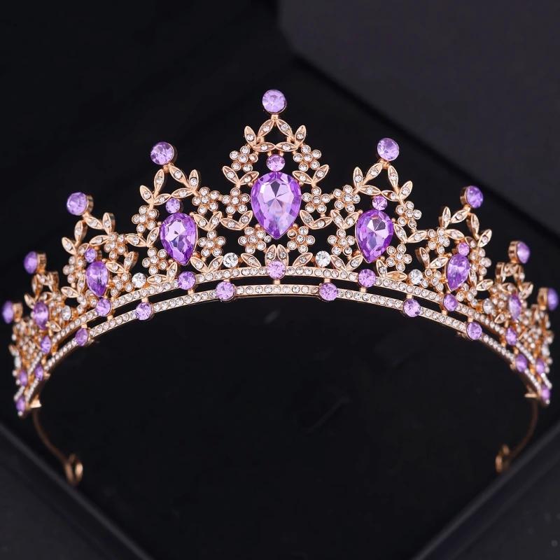 Baroque Crystal Crown Tiara for Women Bride Rhinestone Prom Diadem Bridal Wedding Hair Accessories Jewelry Tiaras and Crowns