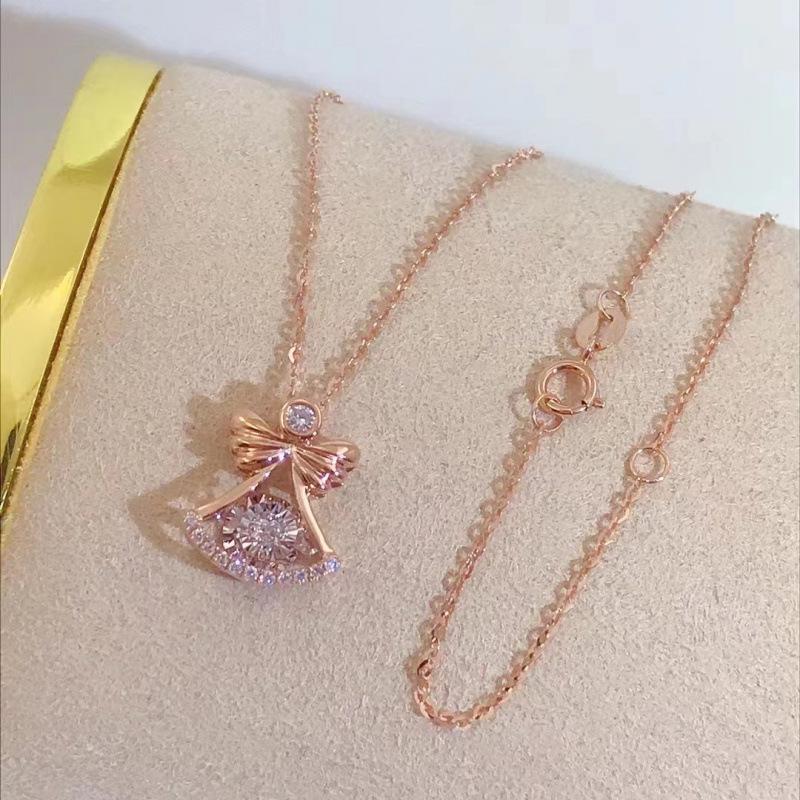 Trendy Rose Gold Pendant Necklace - Fashionable Women s High-End Clavicle Chain