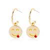Heart Trendy Geometric Eyes Earrings Alloy Material Fashionable Statement Jewelry