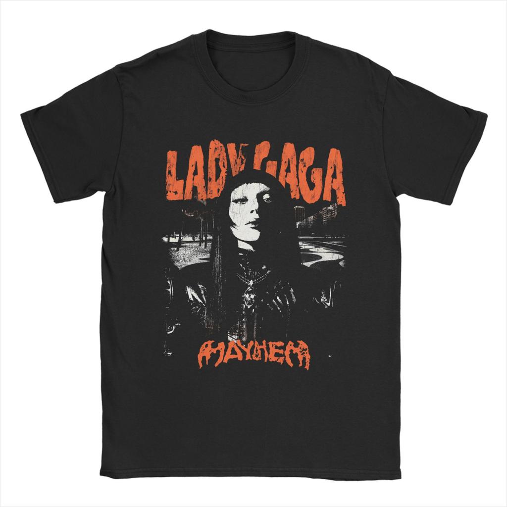 Bedrucktes Lady Gaga Garten Eden T-Shirt Herren Rundhals Kurzarm Kleidung Baumwolle Sommer Tops Hemden