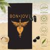 B-Bon Jovi Épée à Ailes Dorées Cœur Saignant Logo Serviette de Plage Microfibre Séchage Rapide Serviette de Bain Pour Piscine Plage Voyage Fans de Rock