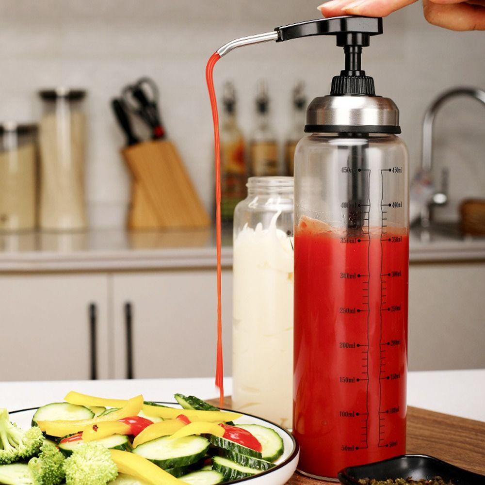 300ml/450ml Oyster Sauce Dispenser No Drip Sauce Press Bottle Sticky Sauce Pump Bottle  Kitchen
