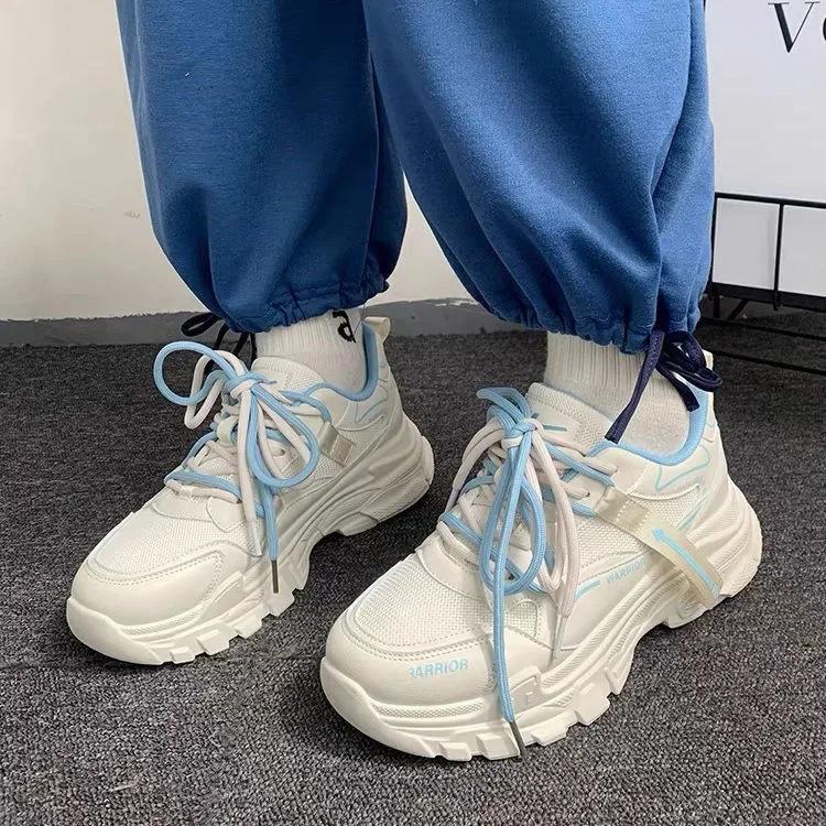 New Spring Autumn Daddy Shoes Women's Trend Versatile Thick Sole Mesh Breathable Casual Sports Shoes Women sneaker