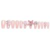 Pink Fake Nails with Rhinestone Decor Sweet & Charming Reusable False Nails for Shopping Traveling Dating