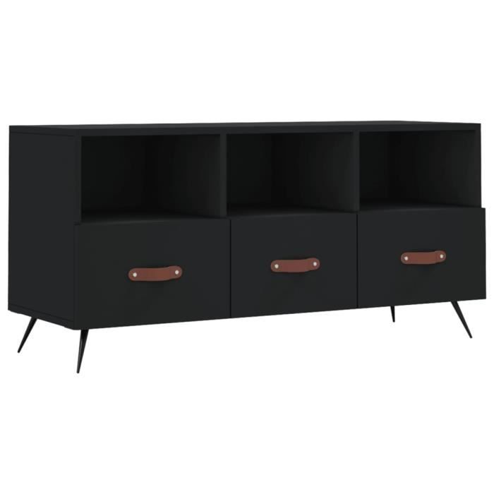 VidaXL Meuble TV noir 102x36x50 cm bois d'ingénierie 829005