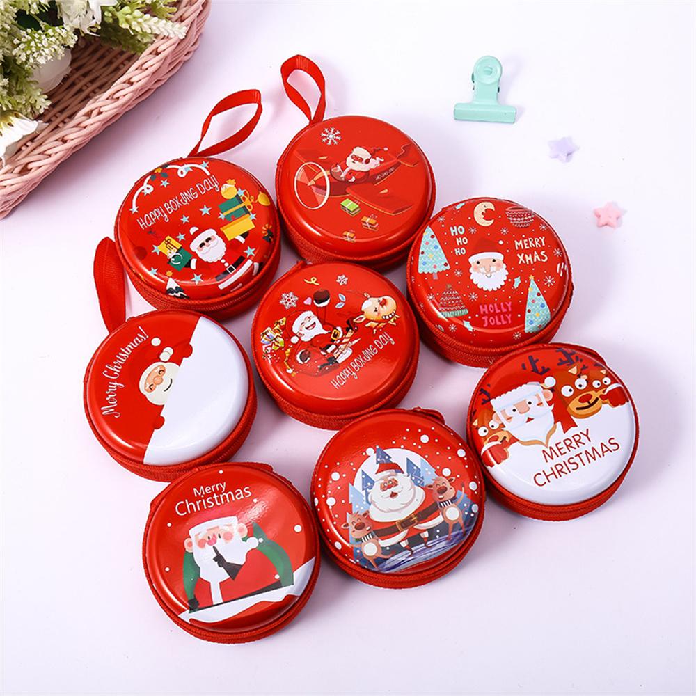 

Christmas Theme Coin Purse Creative Printed Santa Claus Snowman Candy Storage Bag Kids Toy Organizer Phone Keyring Pendant Gifts