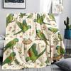 1PC Cute Parrot Print Flannel Blanket, High Quality All Seasons, Home Decor, Warmth and Comfort, Perfect for Christmas Gifts