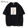 Shellsuning Cartoon Printing T-shirt Women Summer Fashion Casual Simple Short Sleeve 100% Cotton Soft Tees Female Oversized Basic Couple Tops