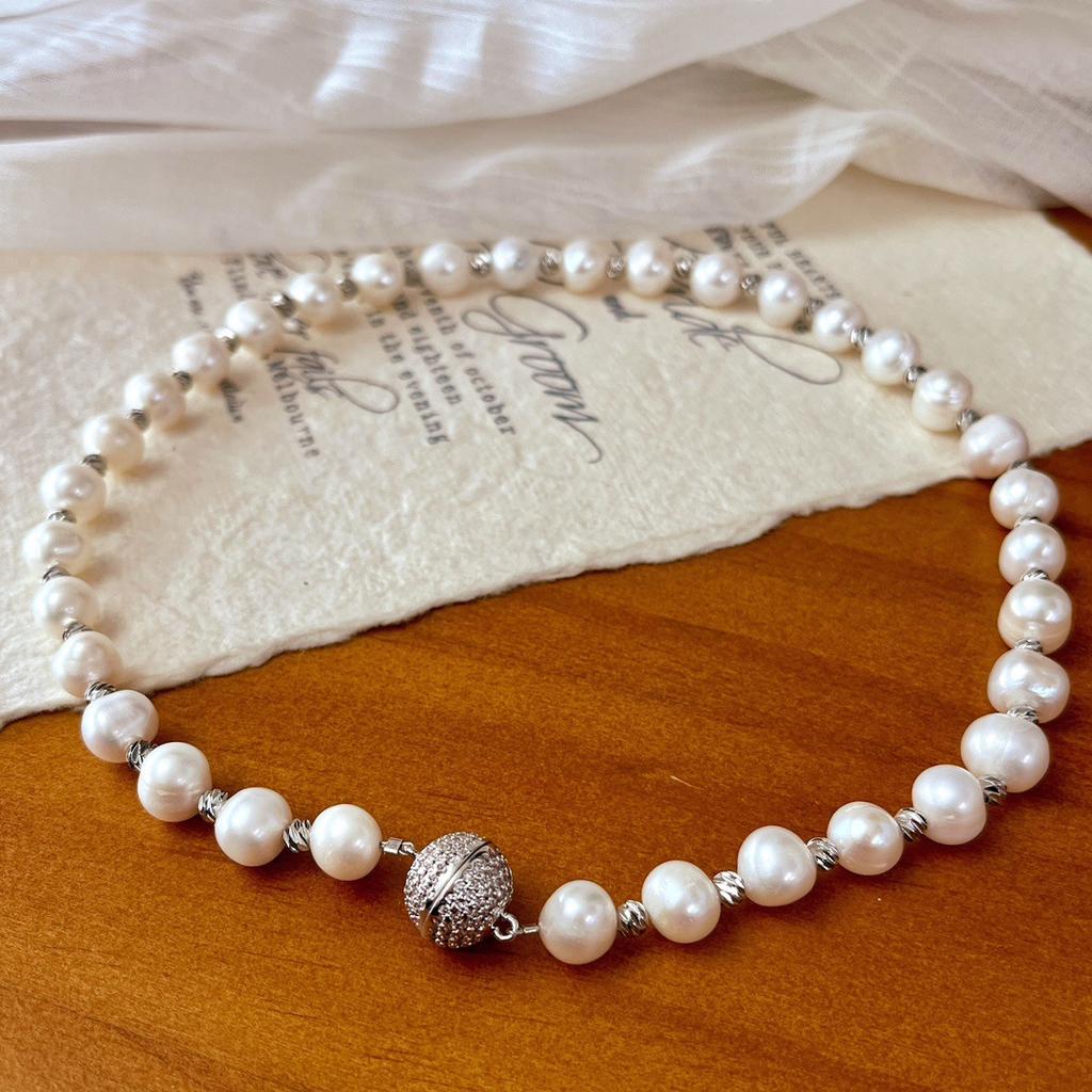 9-10Mm Natural Freshwater Pearl Necklace Clavicle Chain