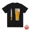 Bier Und Zigarette Lustige Kleidung Alkohol Bier Beleidigend Party Dumm Meme T-Shirts Unisex Unisex Baumwolle Sommer Locker Kurzarm T-Shirt