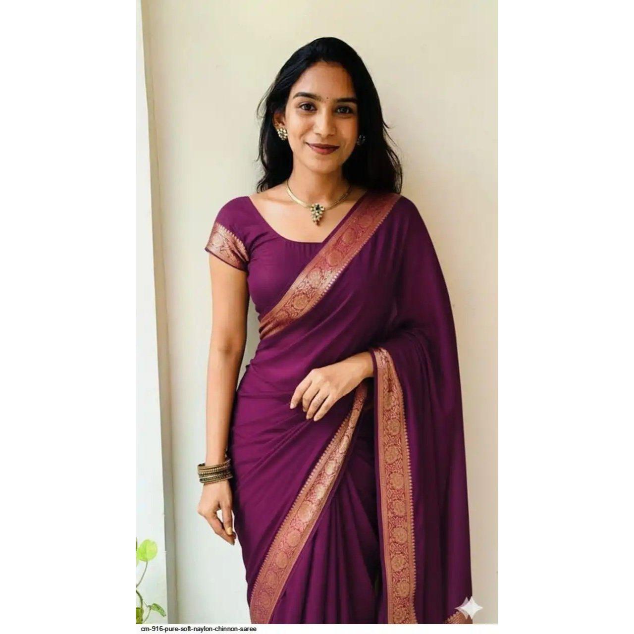 New Launch Elegant Vichitra Silk Saree