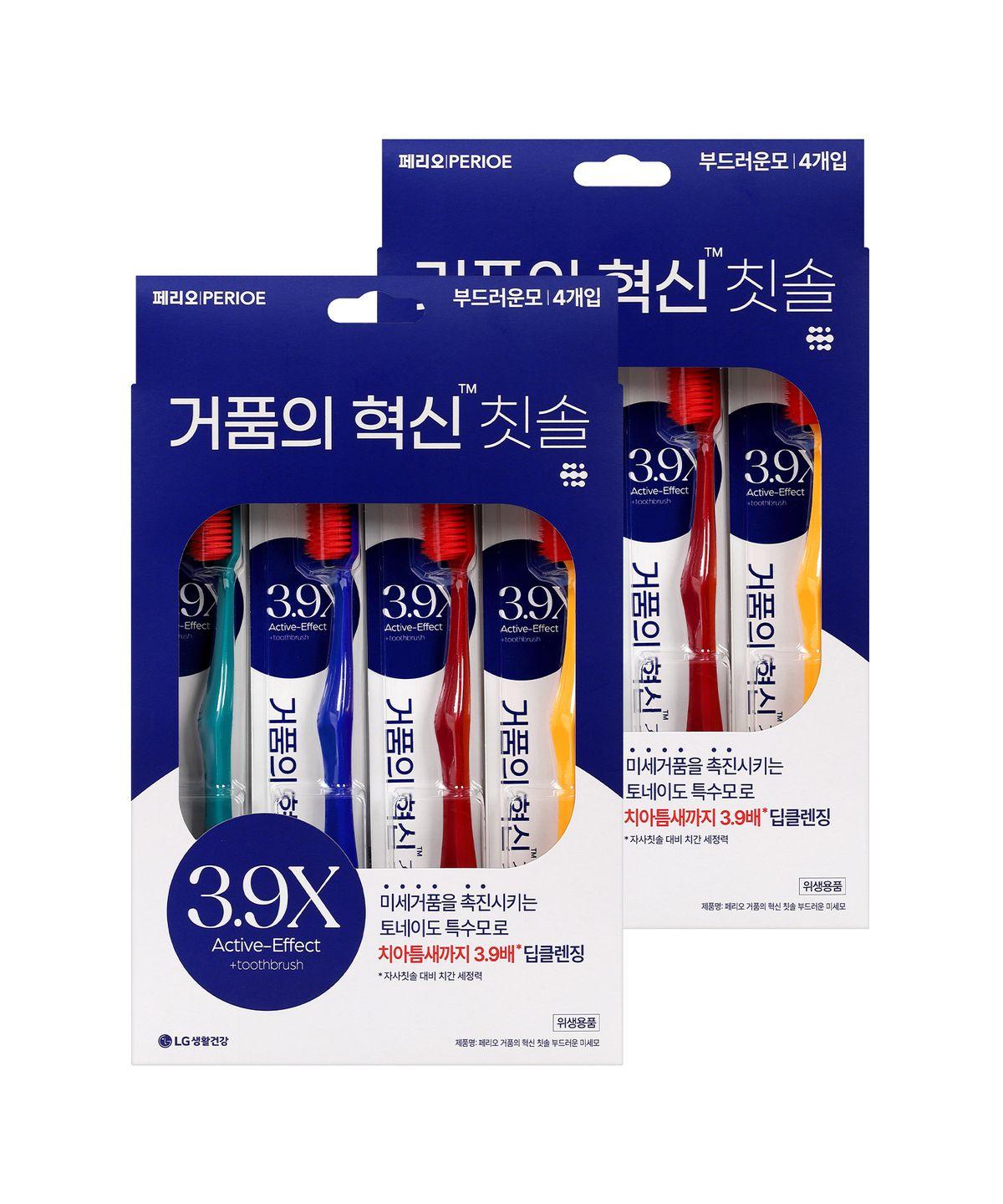 Foam Innovation Tornado Toothbrush Soft Fine Bristles 4-Pack x 2 Pack