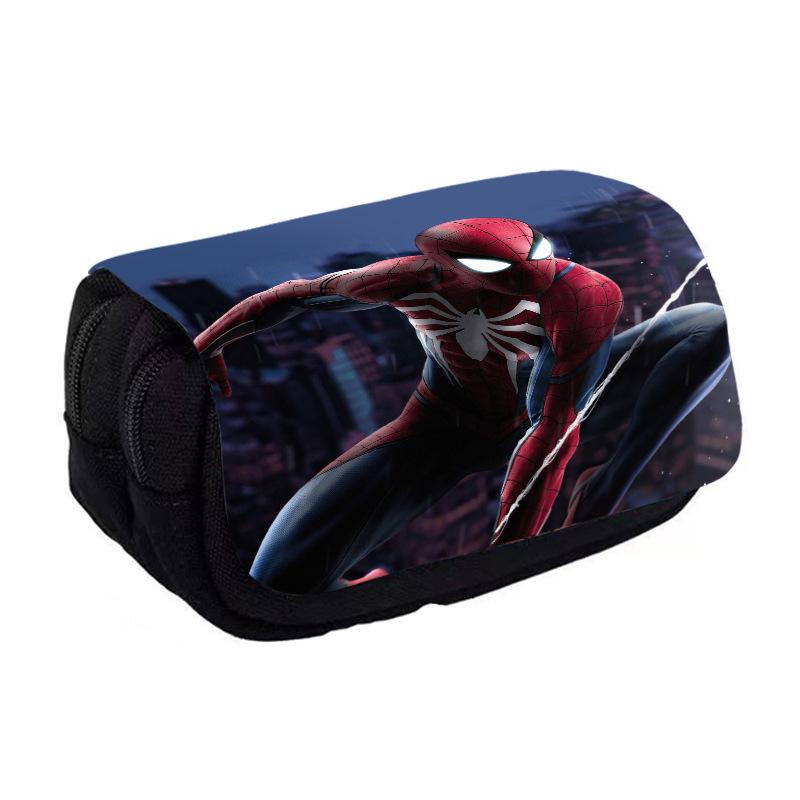 Spider-Man Print Double Pencil Case Student Stationery Storage Bag Pencil Case Pencil Case