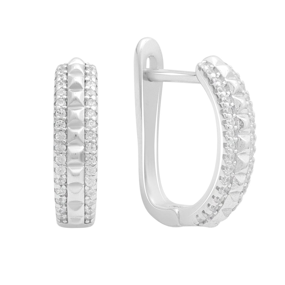 

Silver earrings with cubic zirkonia (2184263) білий