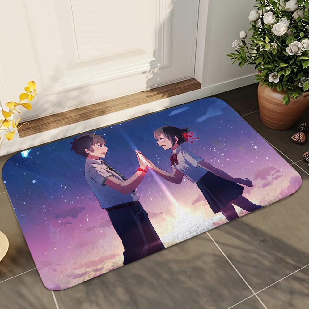 1pc Anime Your Name Bathroom Absorbent Mats Anti-Slip Mats Home Decor Supplies Carpets Home Kitchen Floor Mats