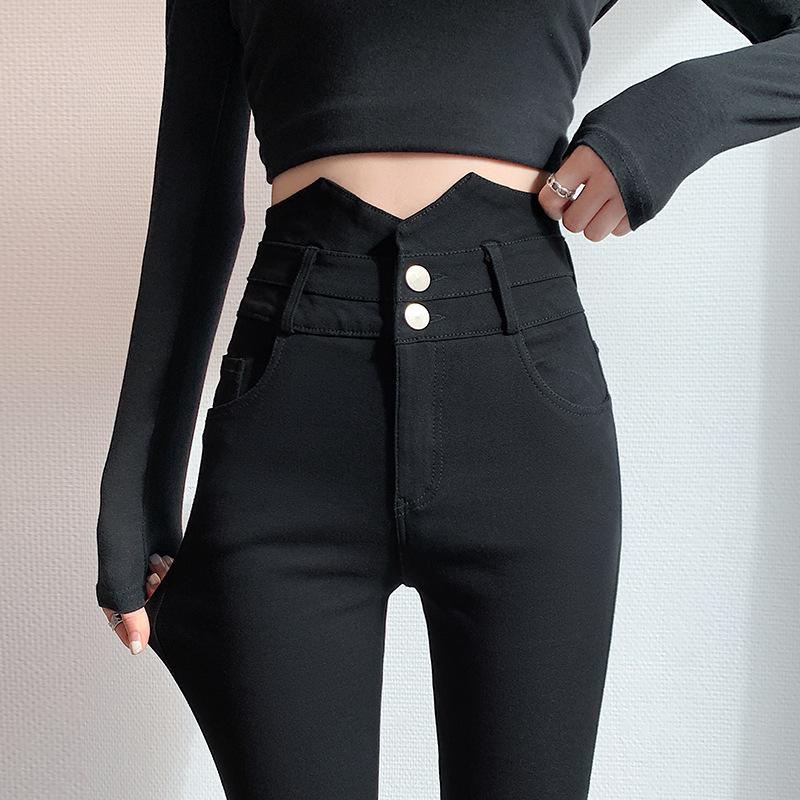 Leggings Women's Outer Wear Summer Thin High Waist Tight Elastic Small Black Pants Small Feet Magic Black Pencil Pants Spring and Autumn