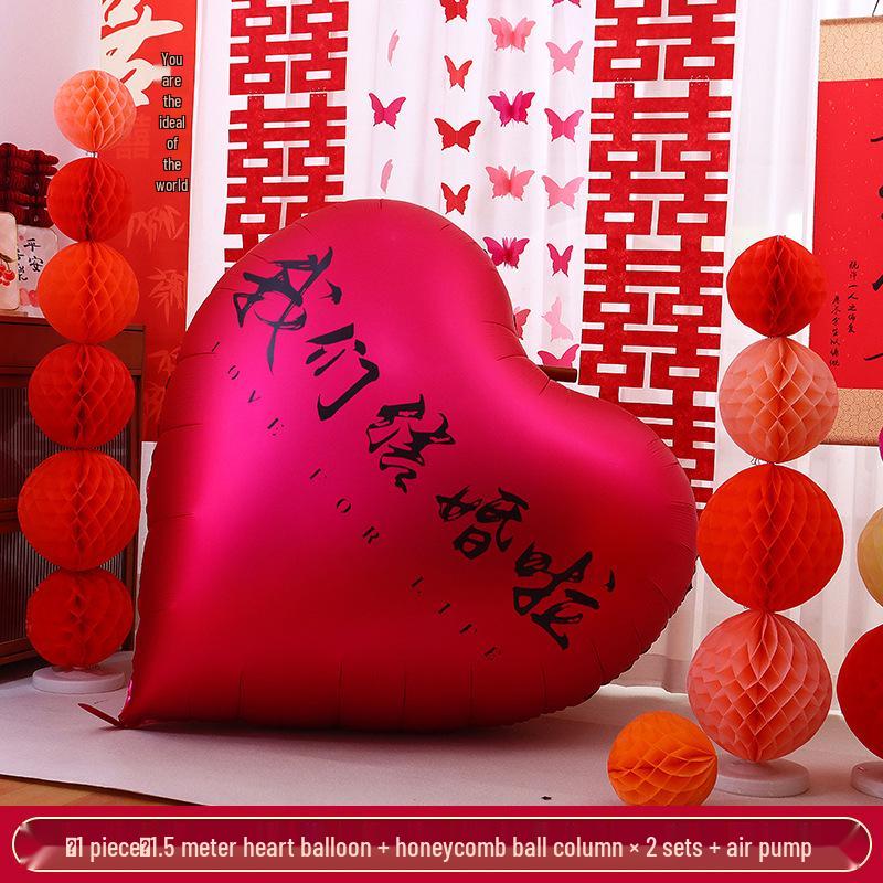 Extra Large Heart Balloon Honeymoon & Wedding Decoration Set
