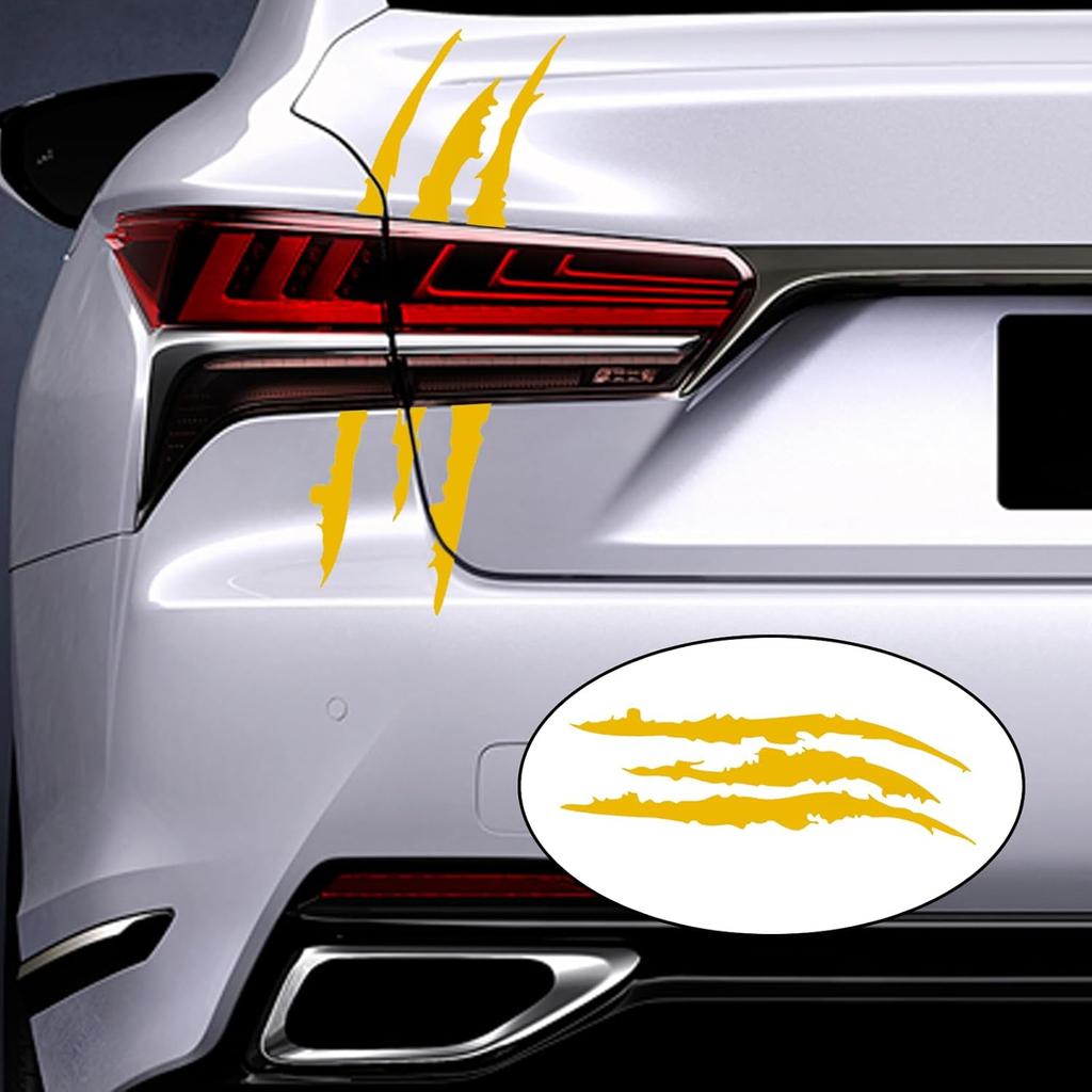 1 Full Set Monster Claw Sticker For Car Hood Decal 1 Set, Car Decals Claw Mark Stickers To Cover Hood Headlights Scratches, Modified