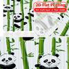 2D FLAT PRINTING 2pcs Curtains (Without Rod) Panda and Bamboo Design Valentine is day Festival Creative Curtains Durable