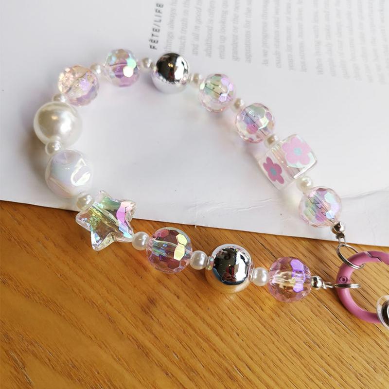 12cm Cell Phone Short Strap Star Beads Decor Sling Lanyard for Phone Case