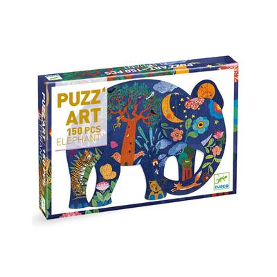DJECO Puzzle Elephant Jigsaw Puzzle Educational Animal Puzzle Children Boys Gift 6 Years Old 150 Pieces (DJ07652)