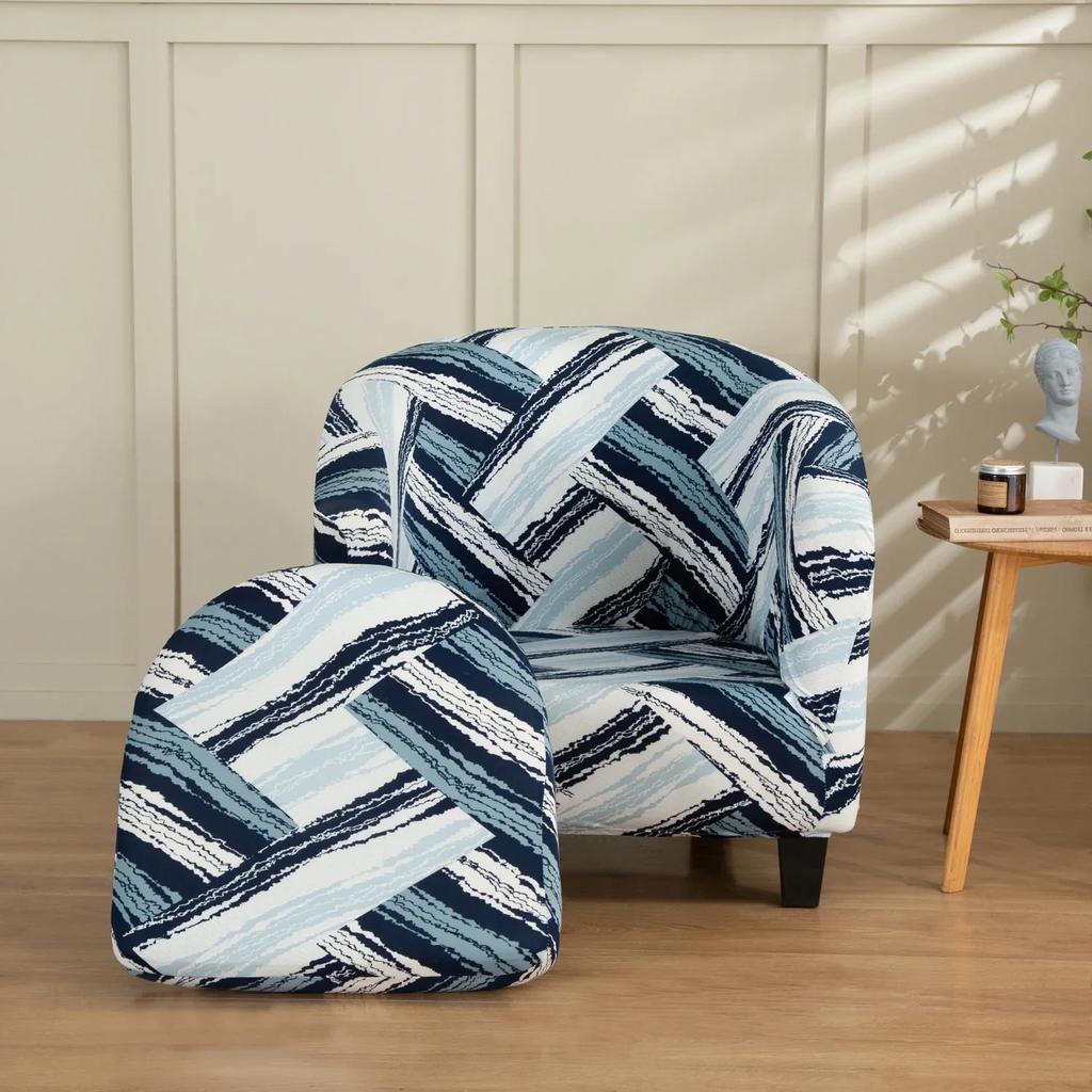 LANMOLIFE Elastic All Inclusive Single Half Round Armchair Sofa Cover Removable Couch Cover for Club Counter