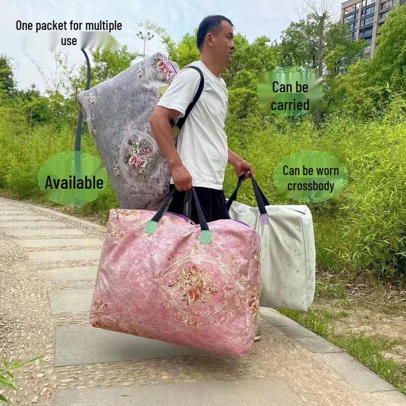 Large Dustproof Quilt Storage & Moving Bag - Portable, Durable, Thickened Cotton Fabric